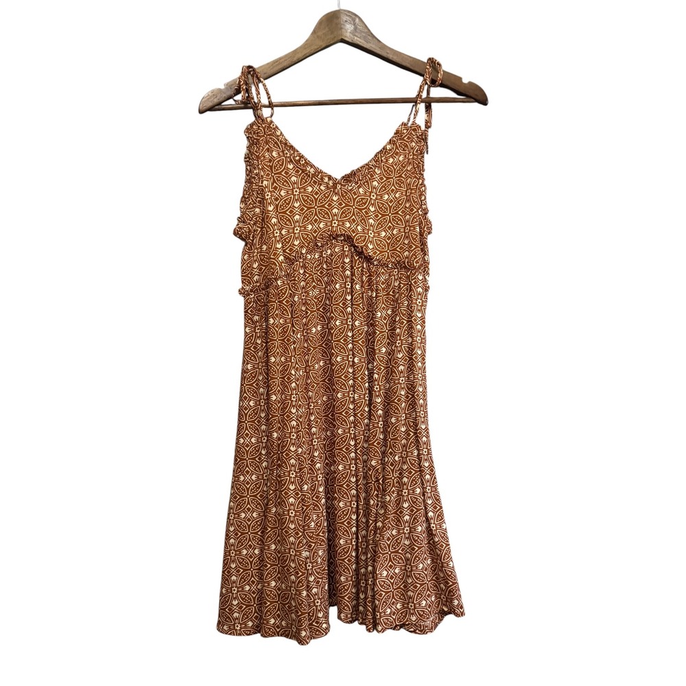 Patrons of Peace Dress Womens‎ XS Brown NWT Hi Sonora Geometric Boho Mini